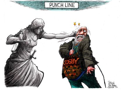 Editorial cartoon U.S. Entertainment Bill Cosby Justice Punch line