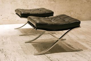 the barcelona ottoman, designed by mies van der rohe