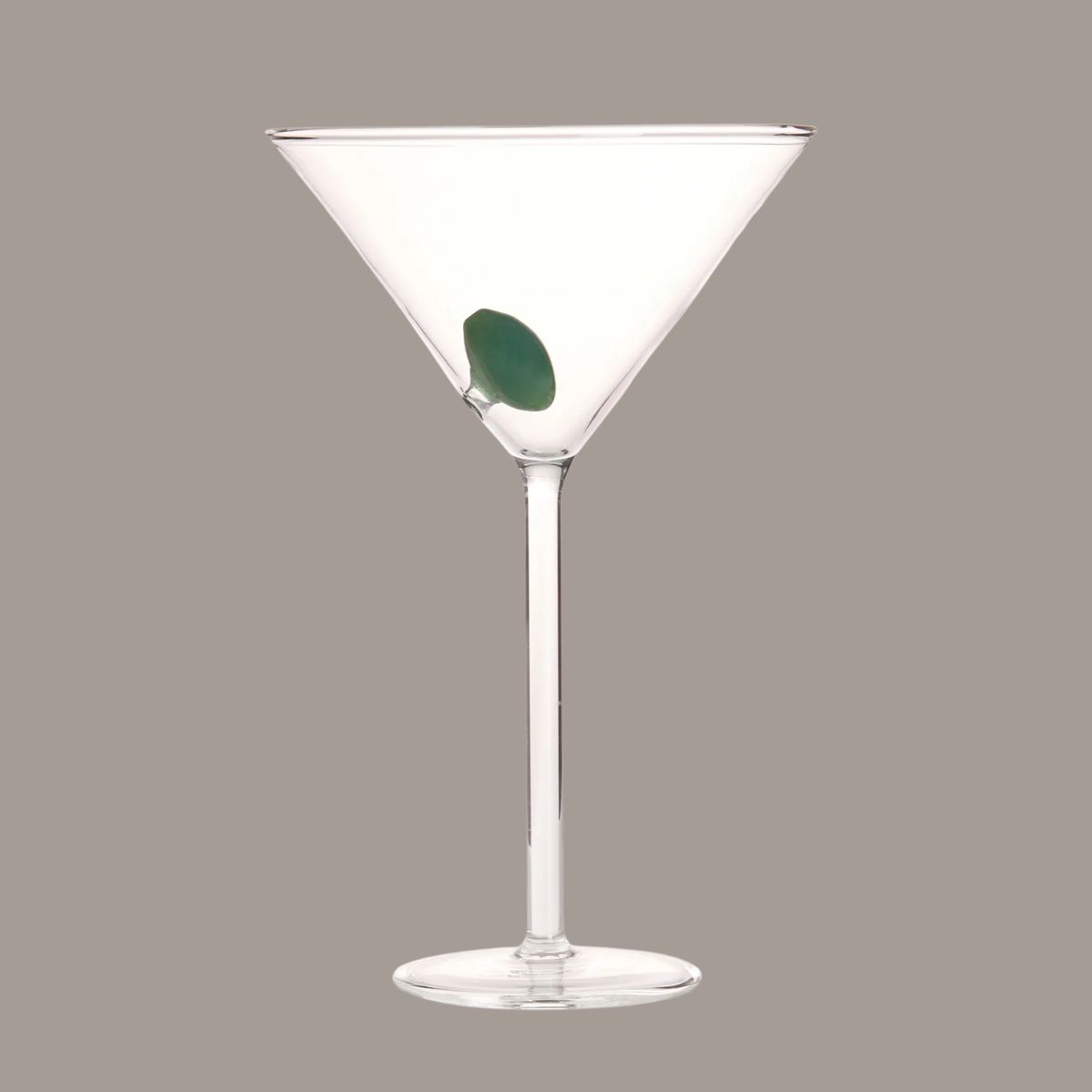 Maison Balzac, Green Olive Martini Glass