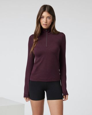 Halo Essential Half Zip in Cerise Heather