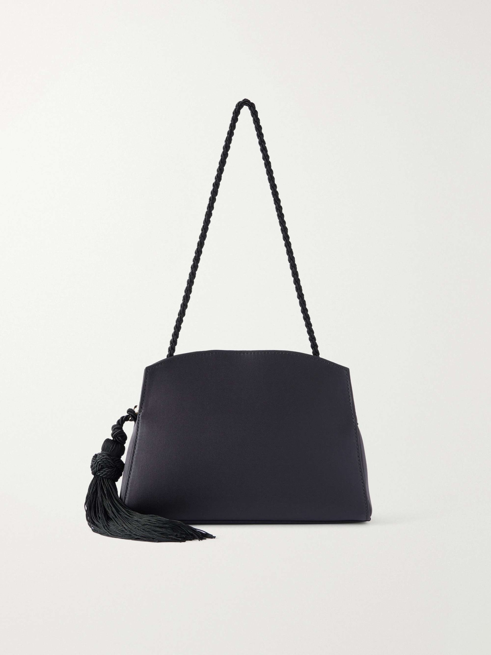 Tasseled Satin Shoulder Bag