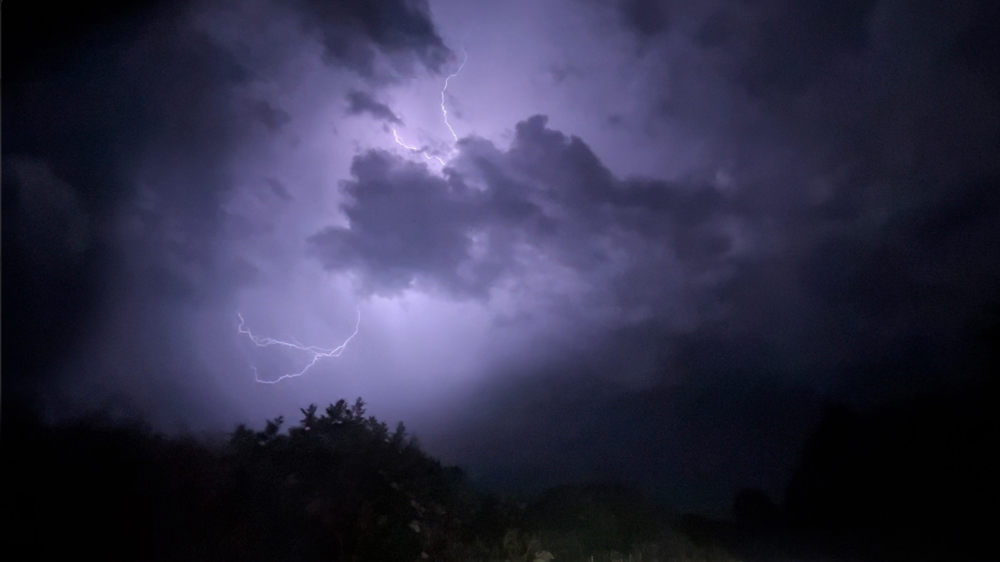 Lightning storm photos taken on an iPhone 13 Mini