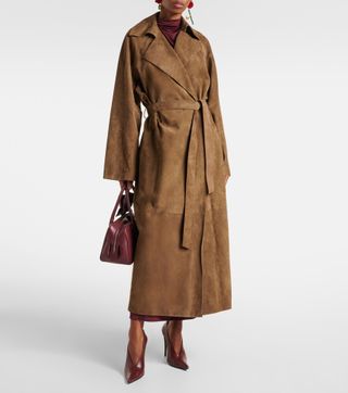 Suede Wrap Coat