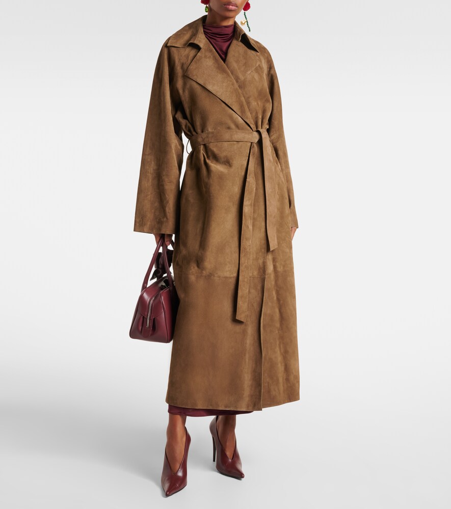 Suede Wrap Coat