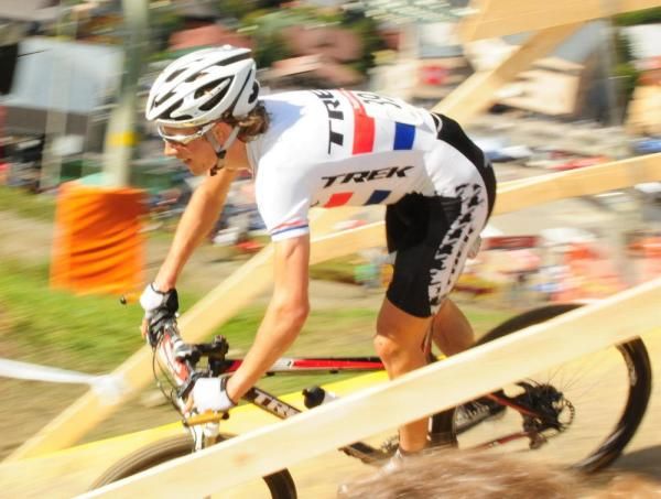 Liam Killeen (Trek World Team) racing down the flyover