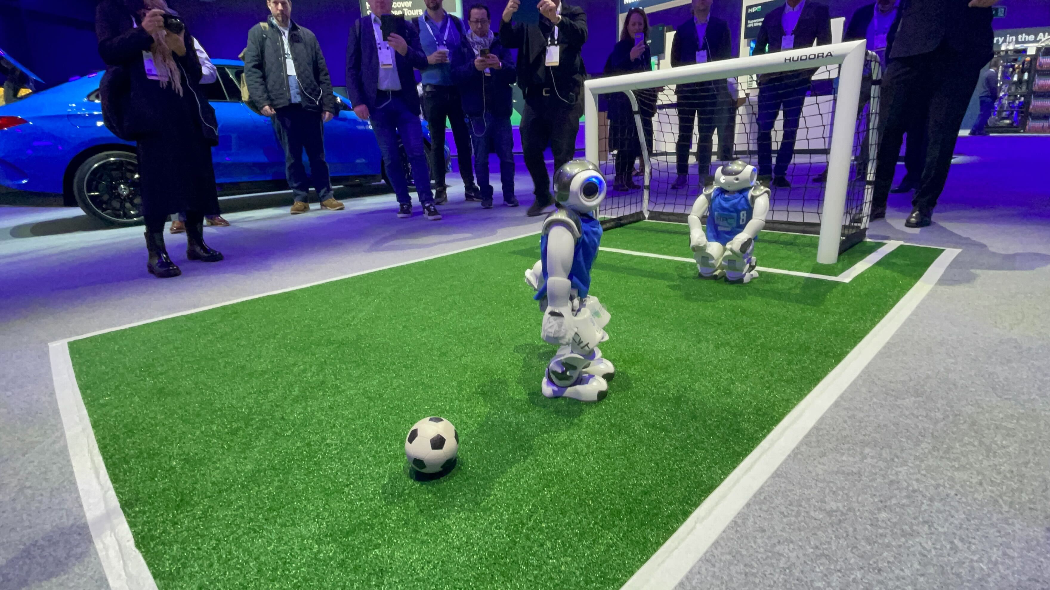 Some robots playing football