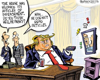 Political Cartoon U.S. Trump Impeachment Articles Does Not Read