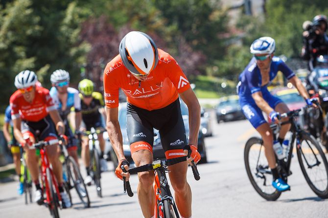Rob Britton (Rally Cycling) attacks the break on stage 3 of the 2018 Tour of Utah