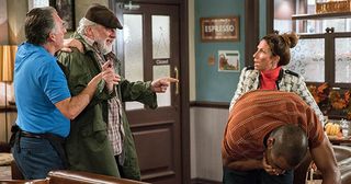 Zak Dingle spots Bailey speaking to Megan Macey and whacks him but he soon regrets it when Megan explains Bailey was helping her. Lisa Dingle has a go at Zak for fighting in Emmerdale.