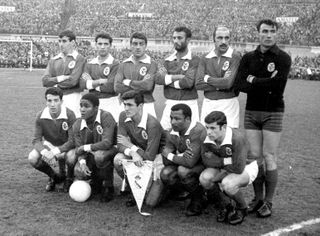 The Benfica team who won the 1962 European Cup final against Real Madrid