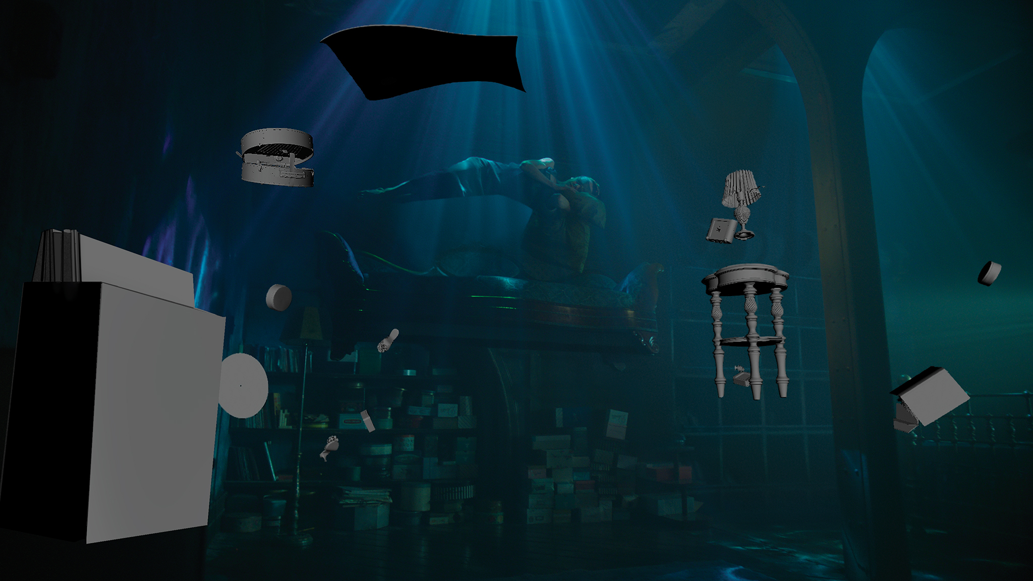 Floating props are added digitally