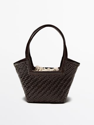 Massimo Dutti woven leather bag