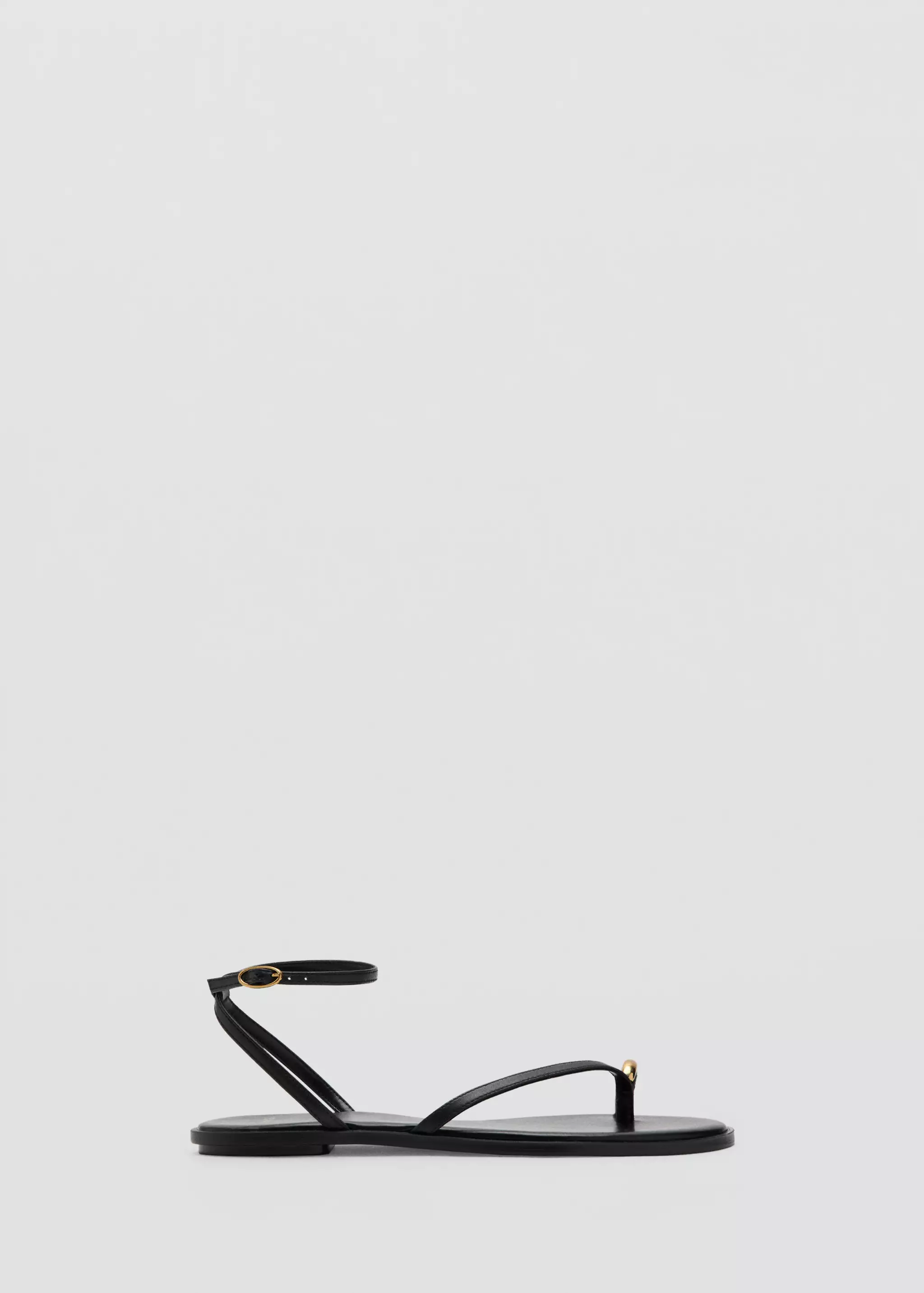 Leather Strap Sandals With Metallic Detail - Women | Mango United Kingdom