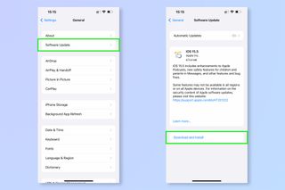 Screenshots showing how to improve the iPhone's performance