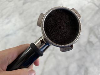 coffee filter against marble backdrop