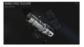 SkyView review: Image shows the Hubble telescope inside the app.