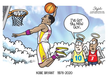 Editorial Cartoon U.S. Kobe Bryant RIP heaven