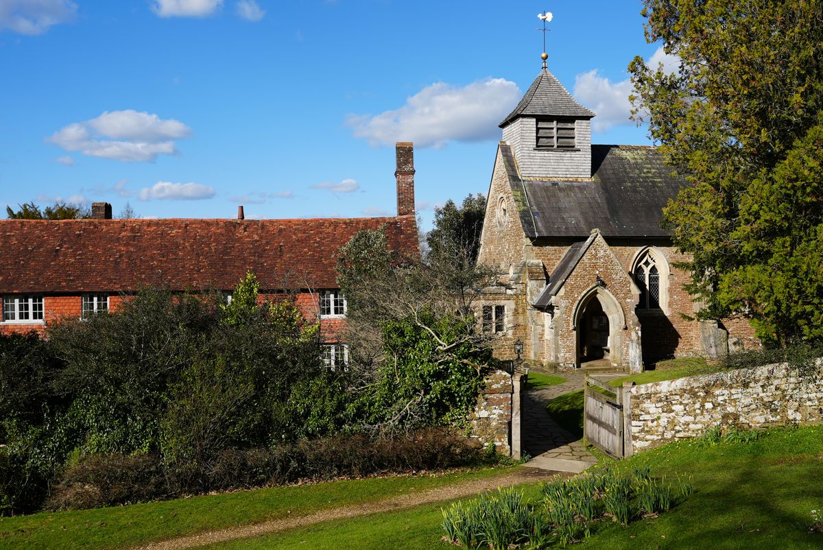 A church standing next to a building