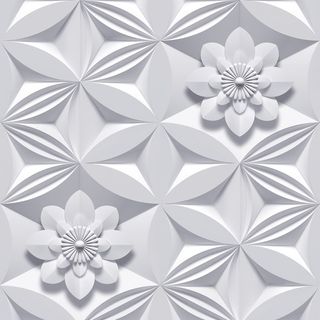 Beautiful grey three dimensional flower wall paper