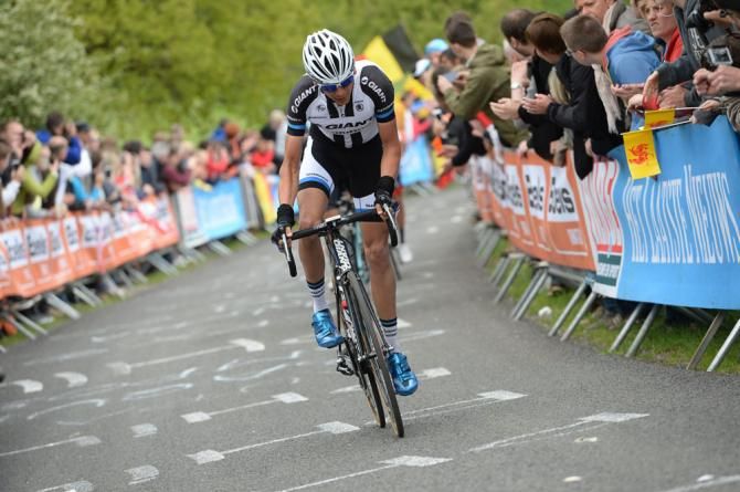 Warren Barguil (Giant-Shimano) has a go off the front
