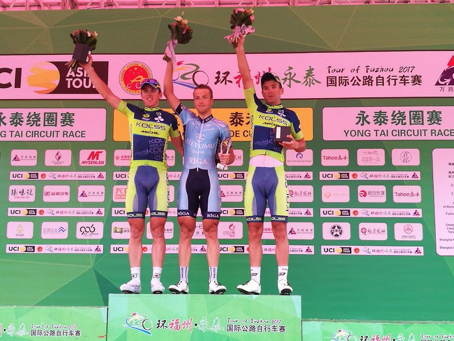 The final stage podium at Tour of Fuzhou