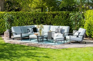 outdoor sofa ideas: sofa and outdoor rug