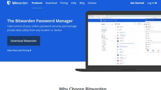 Best password managers - Bitwarden's homepage