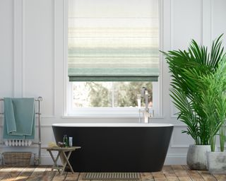 Ombre green Roman bathroom blind by Blinds2Go