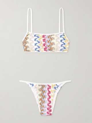 Mare Metallic Crochet-Knit Bikini