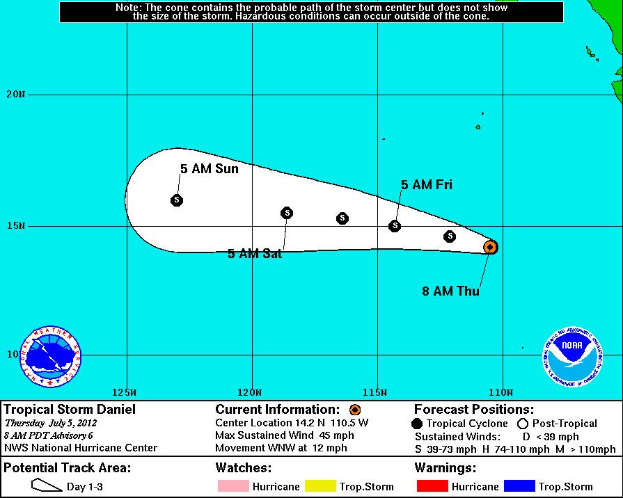Tropical Storm Daniel Forms in East Pacific Live Science