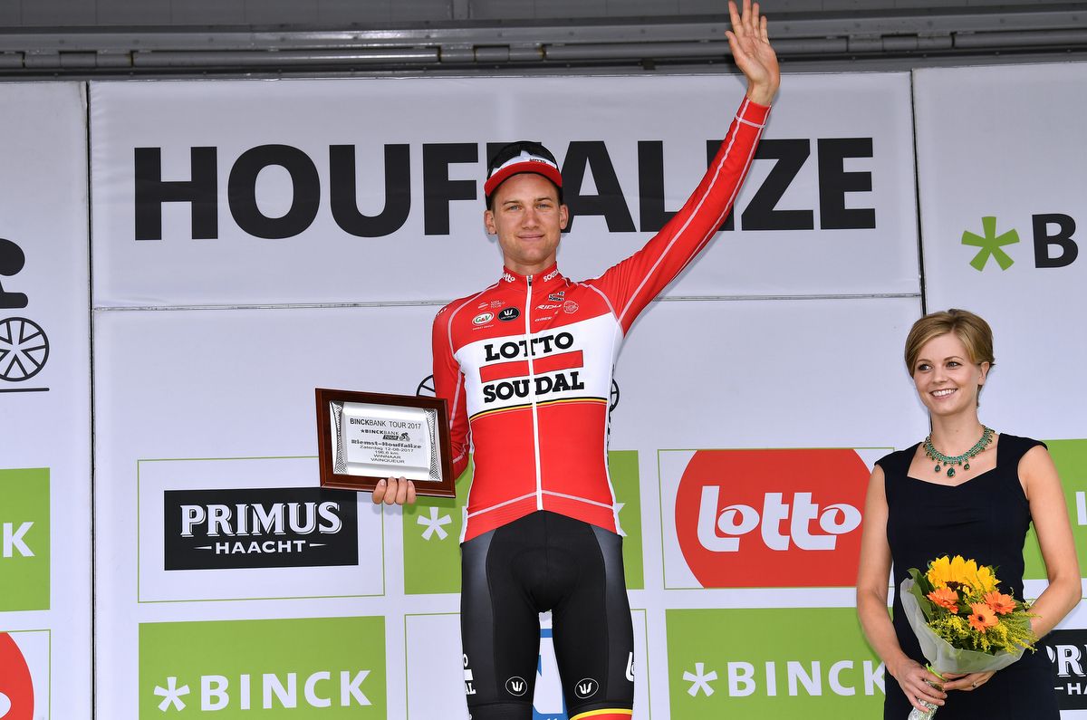 Tim Wellens (Lotto Soudal) on the podium
