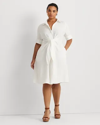 Ralph Lauren, Tie-Front Linen Shirtdress