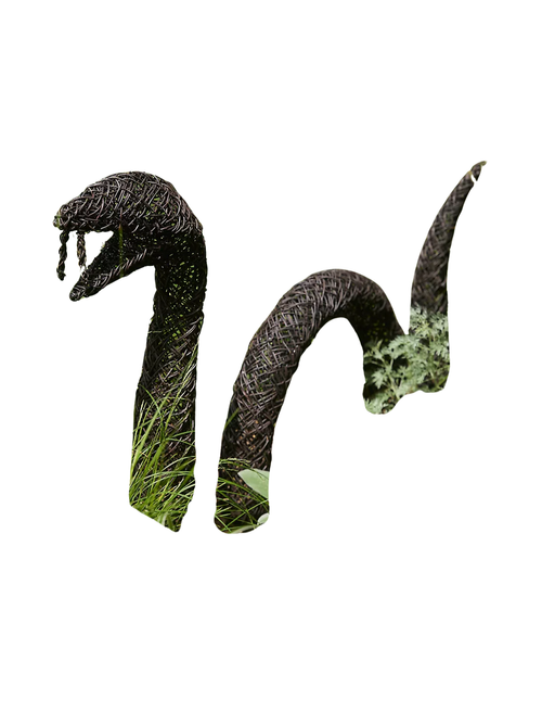 Giant Woven Rattan Snake Garden Stake Set