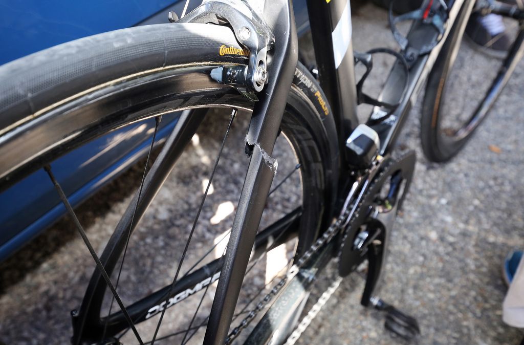 Froome's bike was damaged beyond repair in the accident