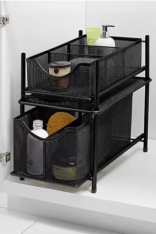 Image of under sink storage with two tiers