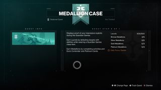 Destiny 2 guardian games 2022 medallion case inspect screen