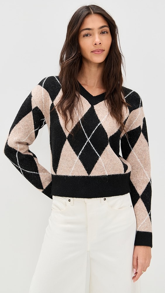 Le Bop Rae Arglye V Neck Sweater
