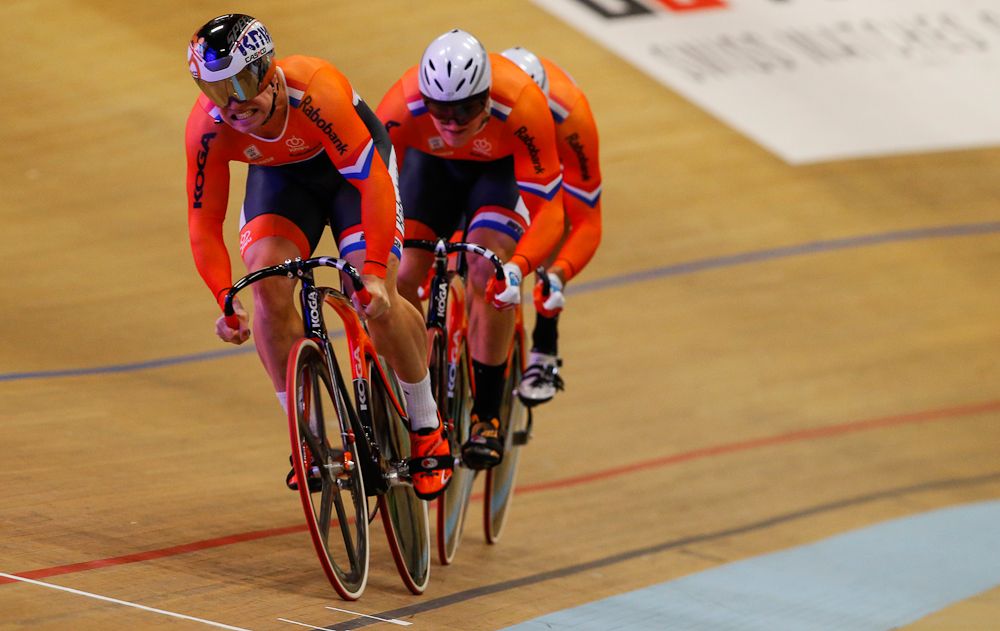 The Dutch team sprinters in action.