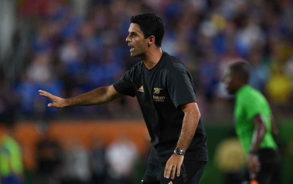 Arsenal manager Mikel Arteta during a pre season friendly between Chelsea and Arsenal at Camping World Stadium on July 23, 2022 in Orlando, Florida.