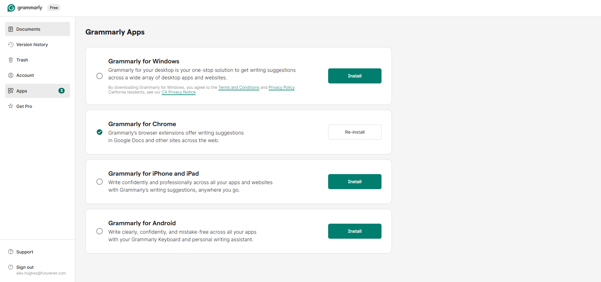 Grammarly home page