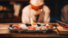 A plate of sushi