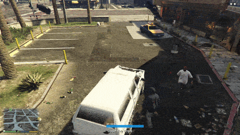 Picking up a passenger who nearly gets flattened by a flying taxi.