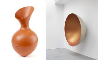 left: Magdalene Odundo, Untitled, 2013, unique ceramic; right: Anish Kapoor, Untitled, 2013