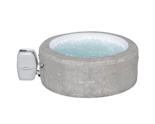 Bestway SaluSpa Zurich 4-Person Portable Inflatable Round Hot Tub in light grey cut out