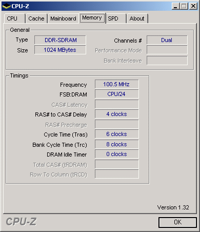The current CPU-Z versions do not read the memory information correctly.