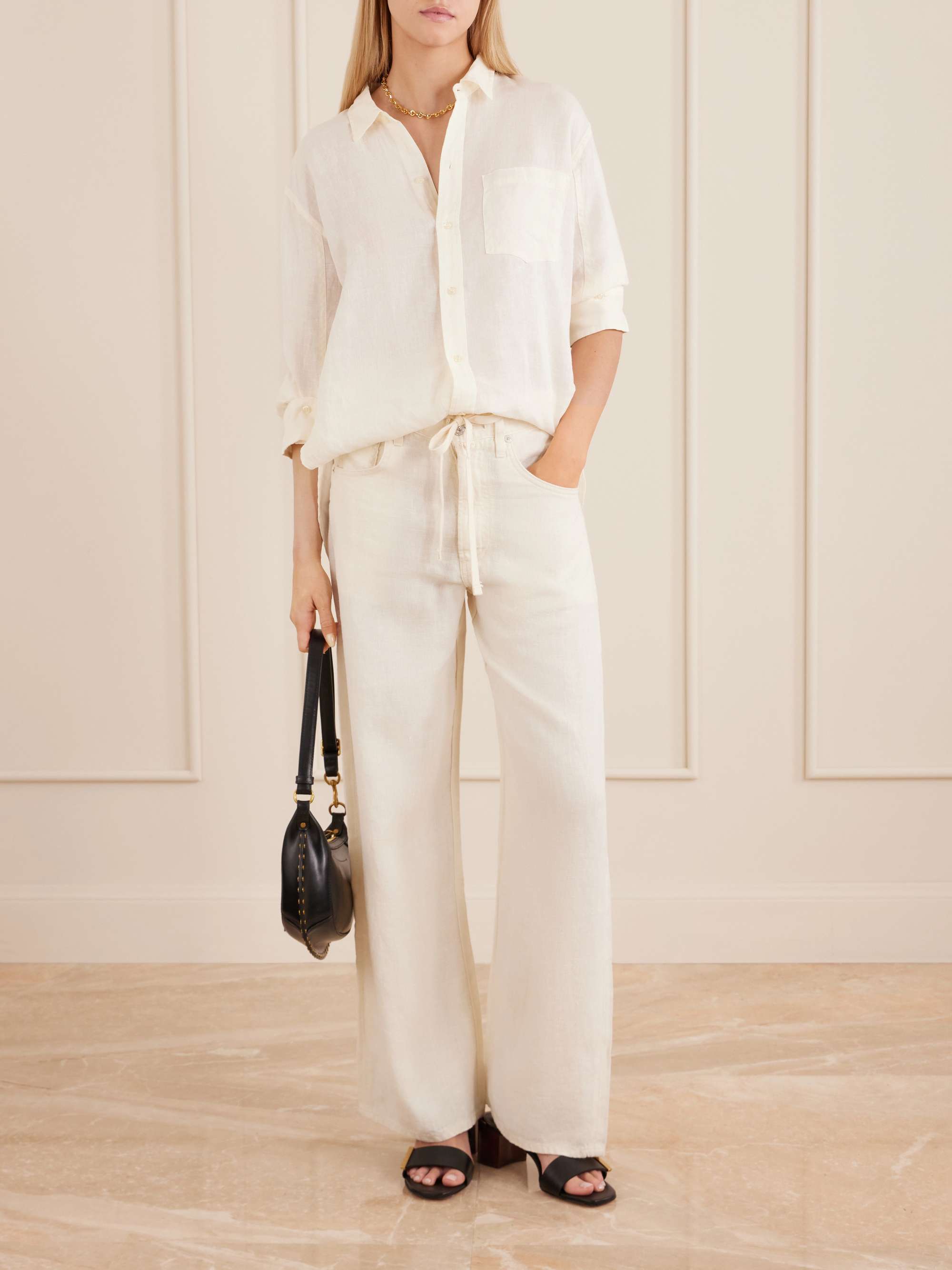 Kayla Shrunken Linen Shirt