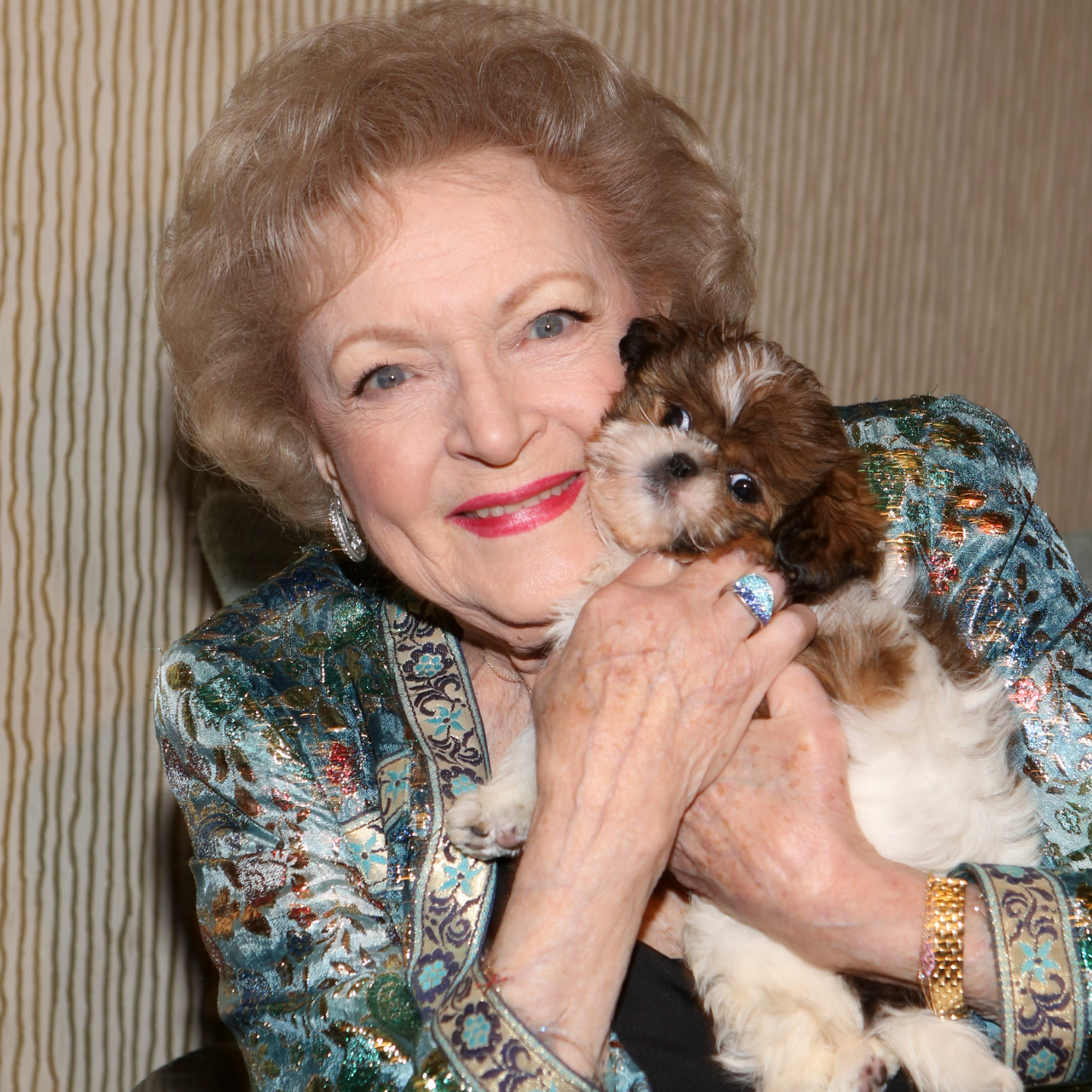 Betty White and Delilah during the American Humane Association Hero Dog Awards