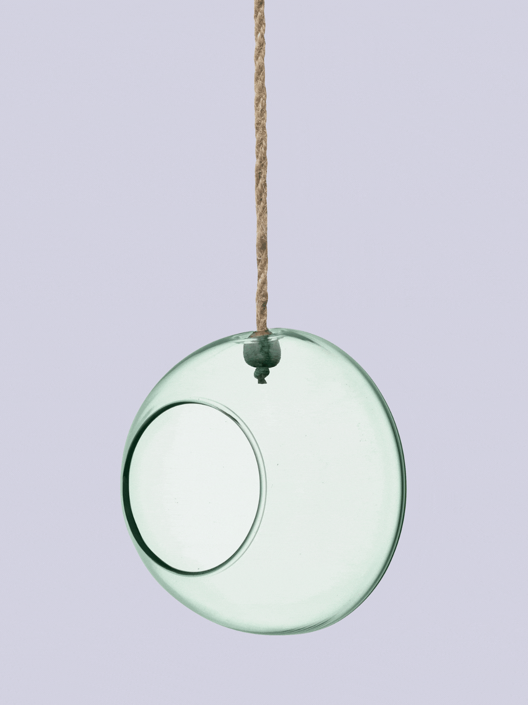 A glass hanging planter from LSA