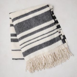 Striped baby alpaca blanket