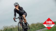 Image shows a woman fuelling for cycling